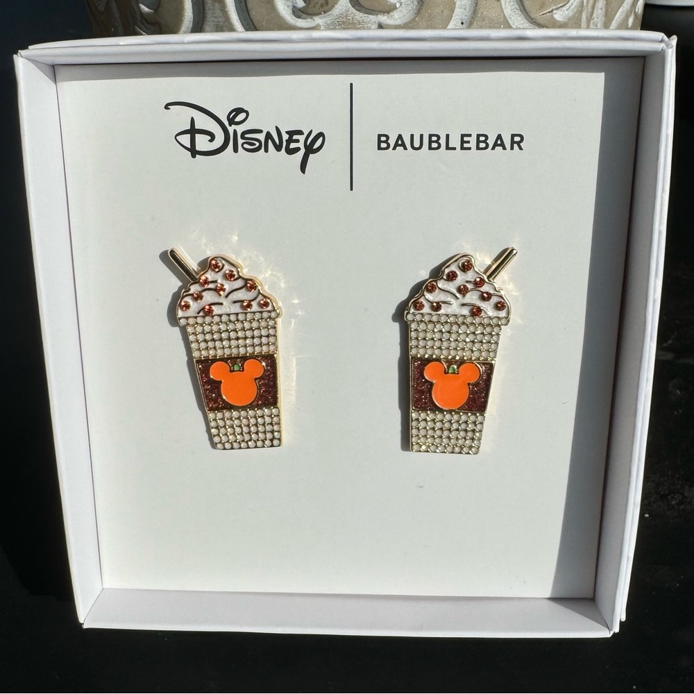 Disney X Baublebar Mickey Mouse Cappuccino Latte Cup Shaped Fall Earrings
